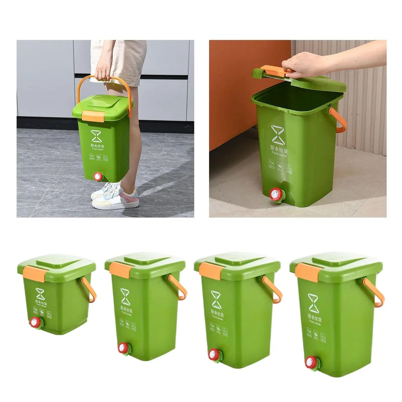 Kitchen Waste Compost Bucket Easy to Clean Modern Composting Recycle Bucket Trash Can for Pantry Home Countertop Kitchen