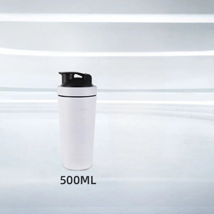 Shaker Bottle 500/750ML Stainless Steel Protein Owder Shaker Cup Clear Scale Mixer Nutrition Blender Mug Sports Gym Whey Drink