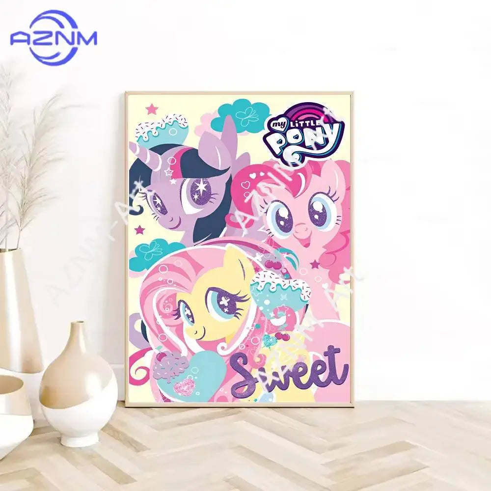 Cartoon M-My L-Little Pony Poster HD Sticky Wall Waterproof Home