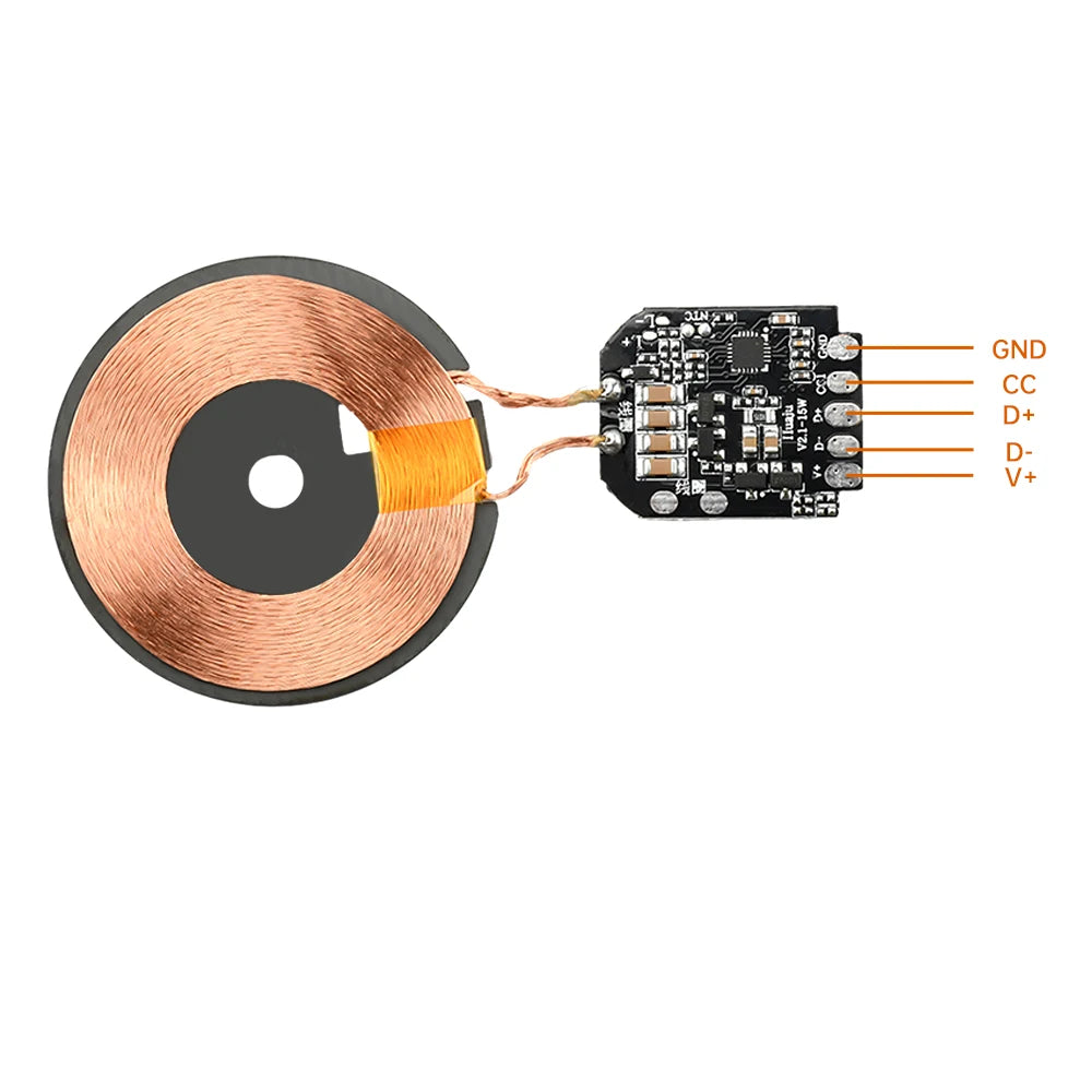 15W Wireless Charging Module Transmitter PCBA Wireless Charger Motherboard Magnetic Wireless Charging Motherboard with Coil