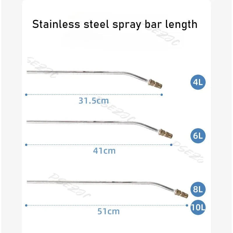 Stainless Steel 4L/6L/8L/10L High-pressure Manual Pressure Resistant Spray Watering Gardening Car Washing Pneumatic Sprayer