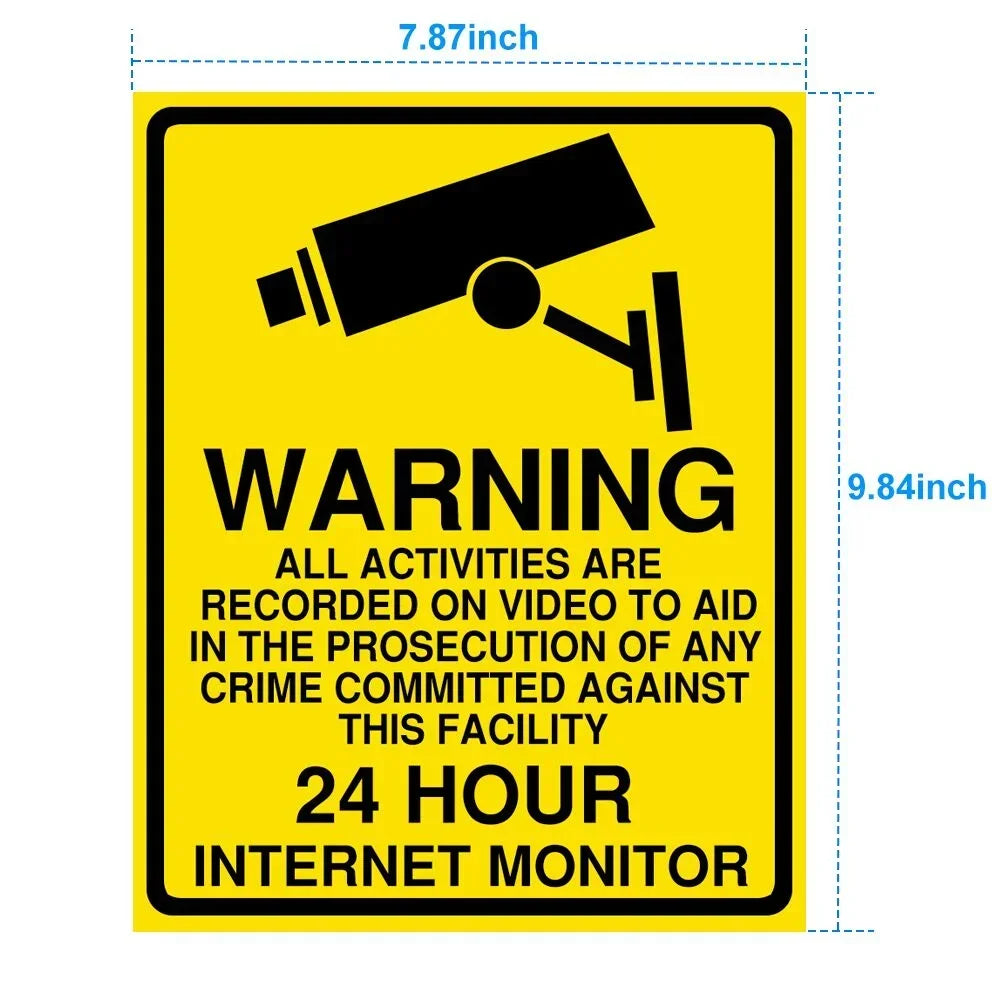 5/10pcs Warning Sticker PVC Camera Alarm Sticker Waterproof Sunscreen Home CCTV Video Surveillance Security Decal Signs