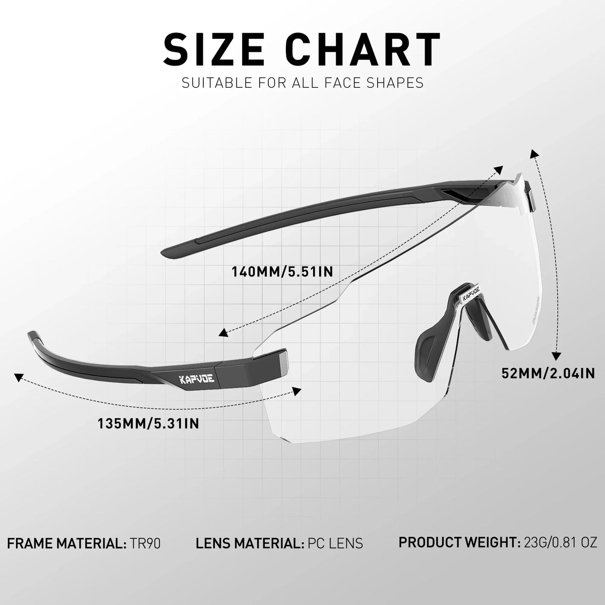 Kapvoe Rimless Photochromic Cycling Glasses UV400 Running Sunglasses Lightweight