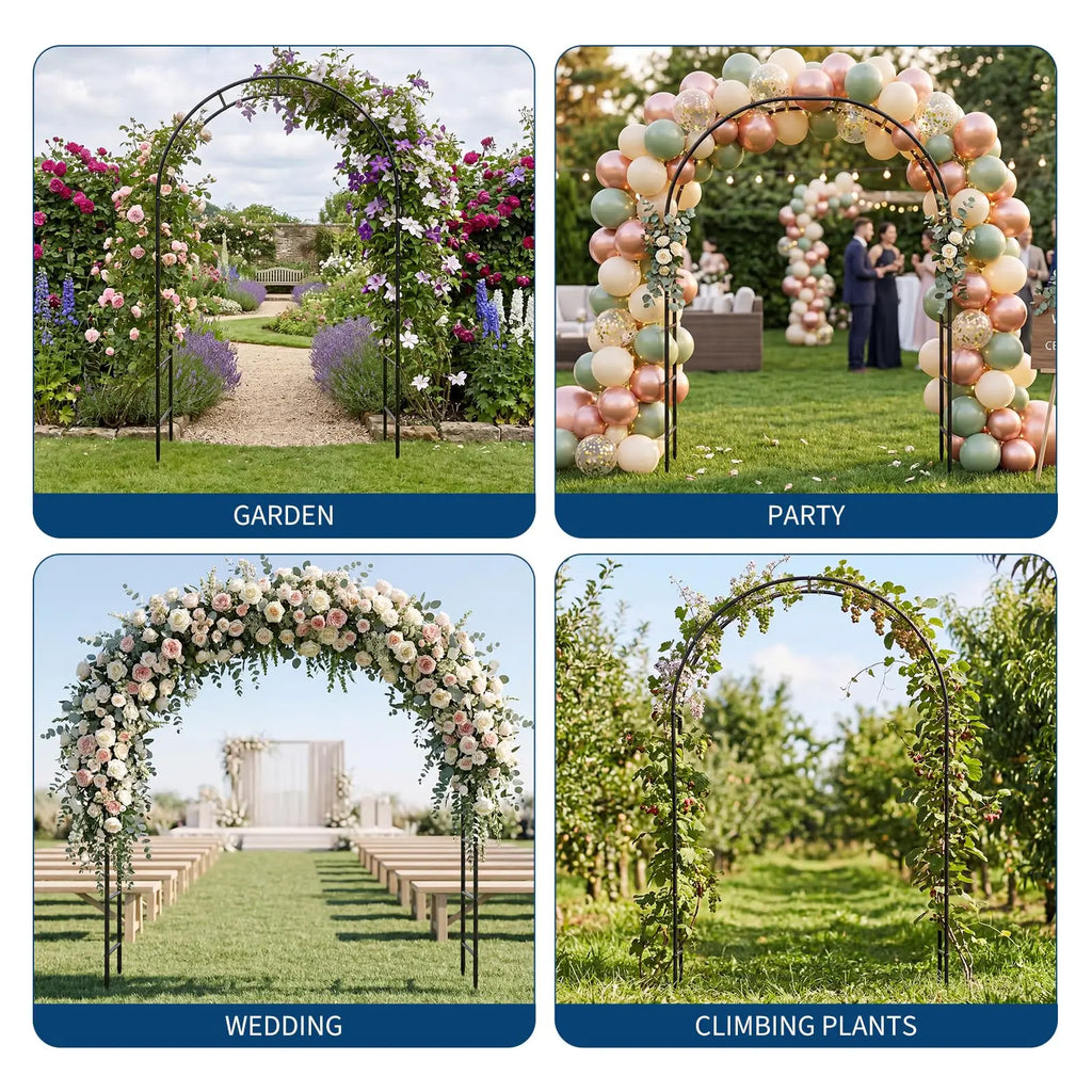 7.3FT Heavy Duty Garden Arch Arbor Trellis