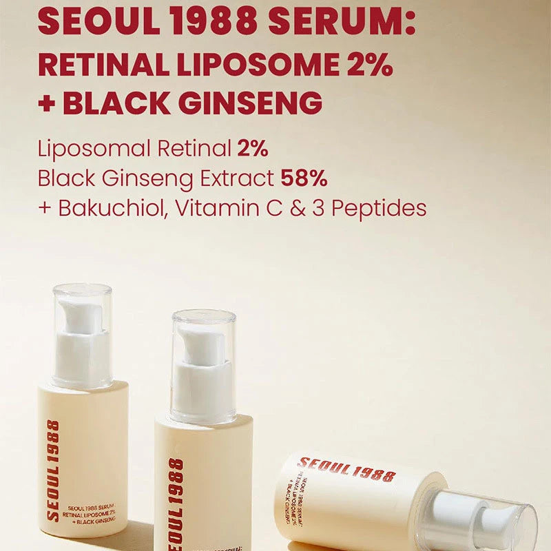 Seoul 1988 Retinol Ginseng Eye & Face Cream Serum Set Firming Moisturizing Anti-aging Diminish Lines Wrinkles Skin Care Essence