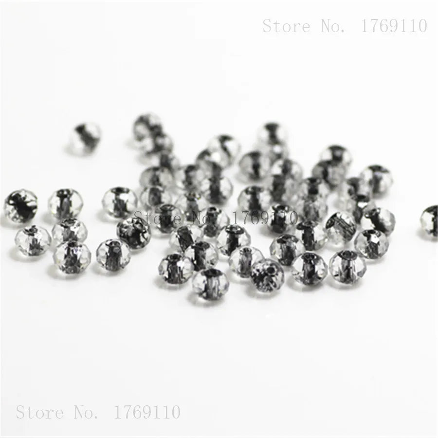 Isywaka Light Blue Colors 4*6mm 50pcs Rondelle Austria Faceted