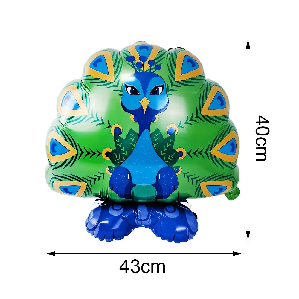 Standing Cute Animal Giraffes Seals Turtles Sharks Dolphin Bunny Foil Balloons Animal Sea Zoo Themed Birthday Party Decorations