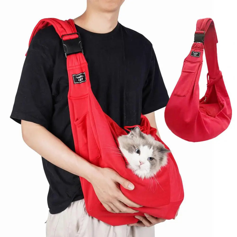 Small Bag on Pet Backpack Shoulder Strap with Hook Comfortable Puppy Carrier