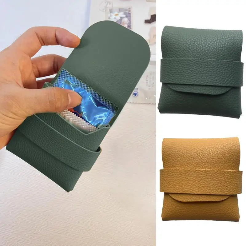 Condom Holder Elegant PU Leather Small Purse Discreet Pocket/Purse/Travel Carrying Case Securely Holds And Protects 3-4 Condoms