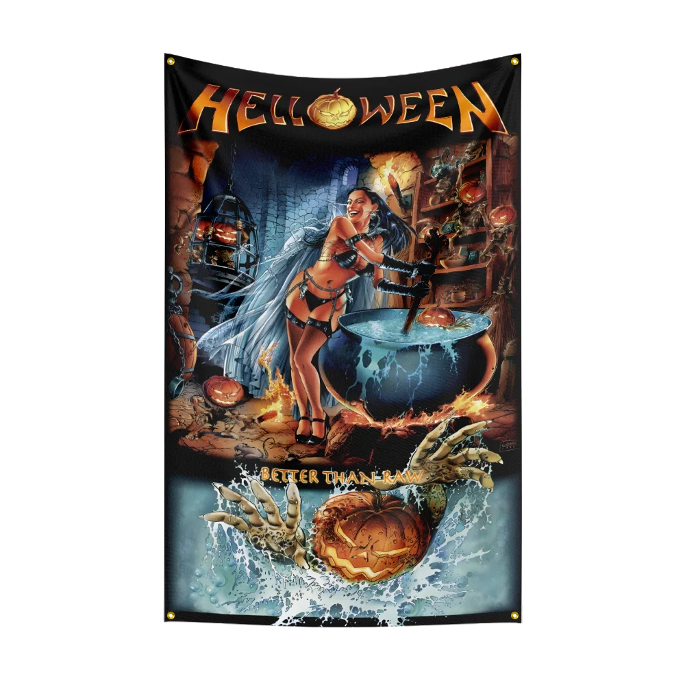 3x5 Ft HELLOWEENS Heavy Rock Band Flag Polyester Digital Printing Banner for Bedroom Wall Art Out Door Tapestry Decoration