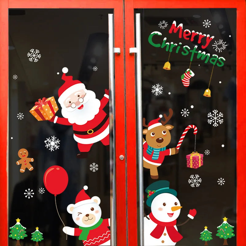 Christmas Window Stickers Merry Christmas Halloween Wall Stickers Xmas
