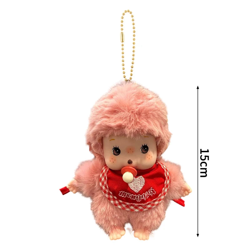 Monchhichi Keychain Kawaii Keychains for Bags Monchhichi Doll Hanging Pendants Children's Day Birthday Gift 몬치치