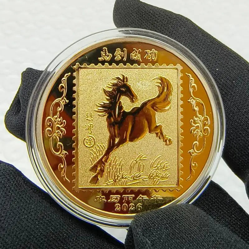1PC  Metal Collection 2026 New Year Souvenir 40mm Chinese Coins Lucky Animal Horse Collectible Coins