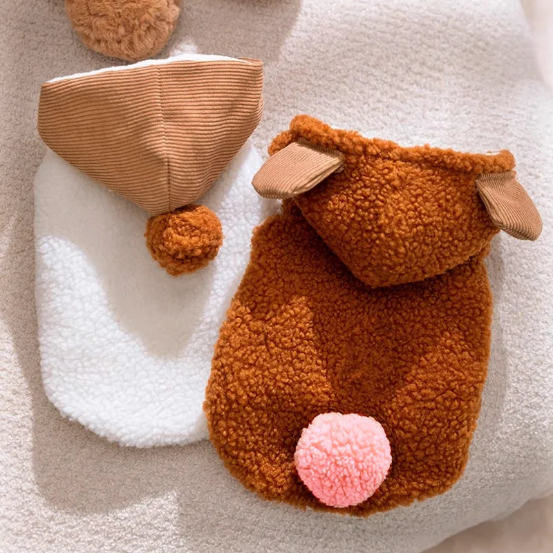Thick Warm Winter Dog Coat Fleece Dog Jacket Pet Hooded Sweatshirt Chihuahua Bichon Dachshund Dog Clothes Kitten Puppy Overalls