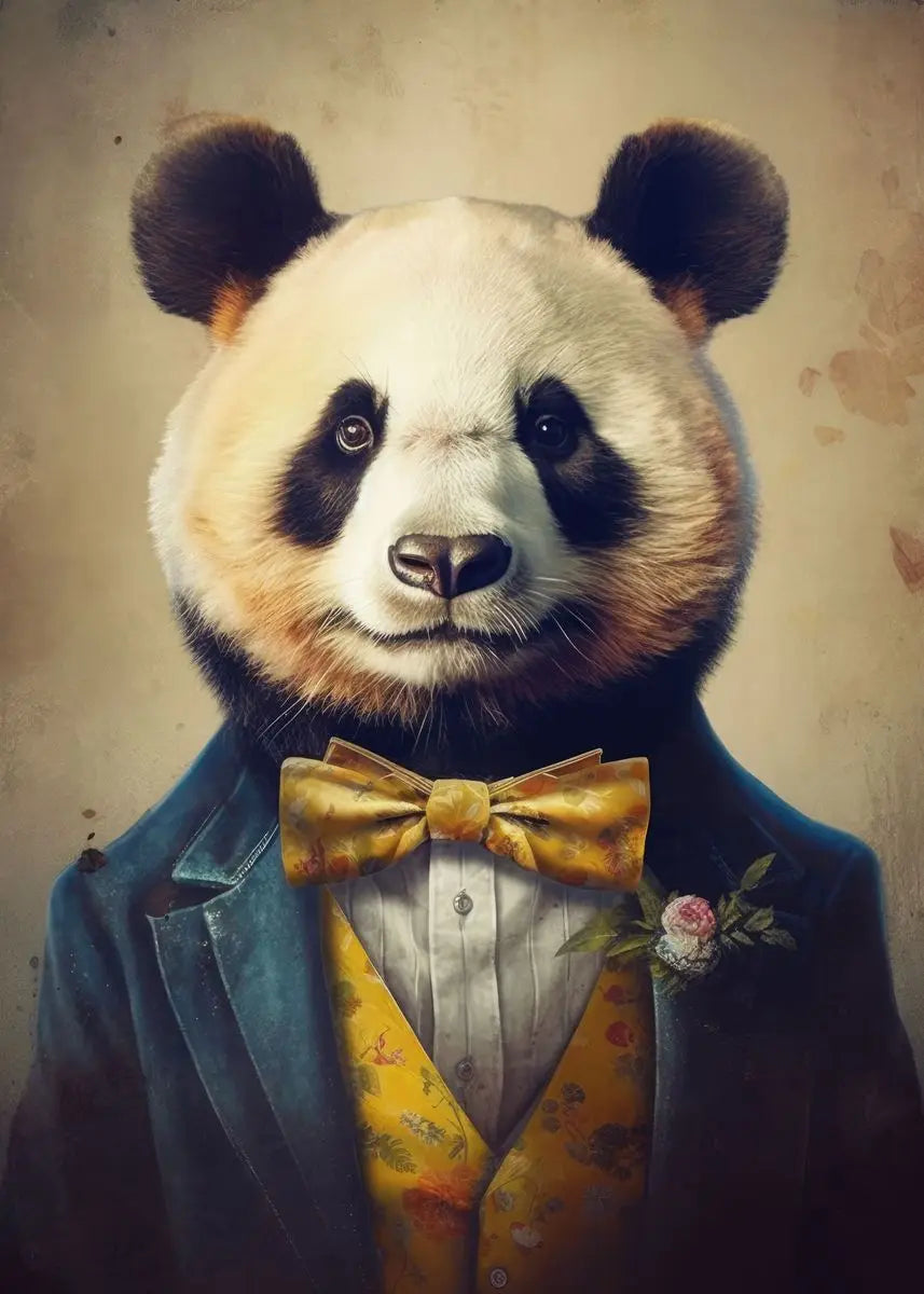 Cute Panda Blowing Bubbles Poster Graffiti Animals Art Print Canvas Painting Wall Pictures Living Room Room Home Decor Gift