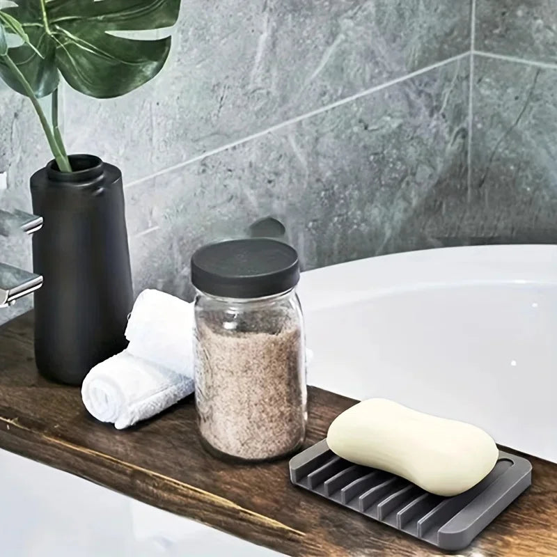 Free Punch Soap Box Silicone Draining Soap Holder Creative