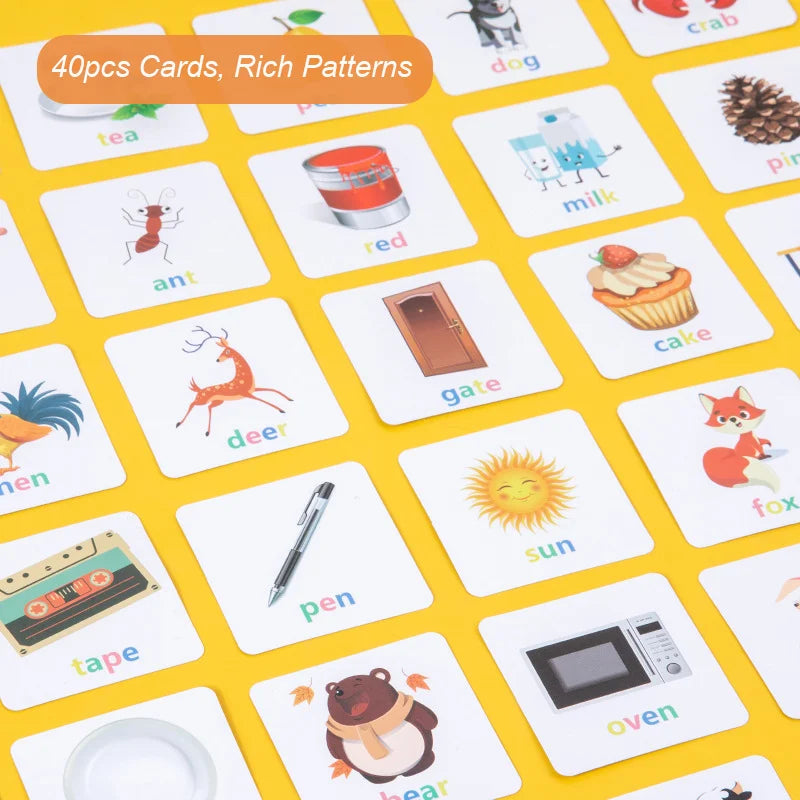 Letter Spelling Block Flash Cards Game English Words Early