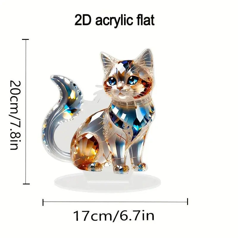 Artistic Crystal Cat Sculpture 1 Cute Home Desktop Decoration Ideal Gift for Family And Friends Suitable for Bedroom Decor