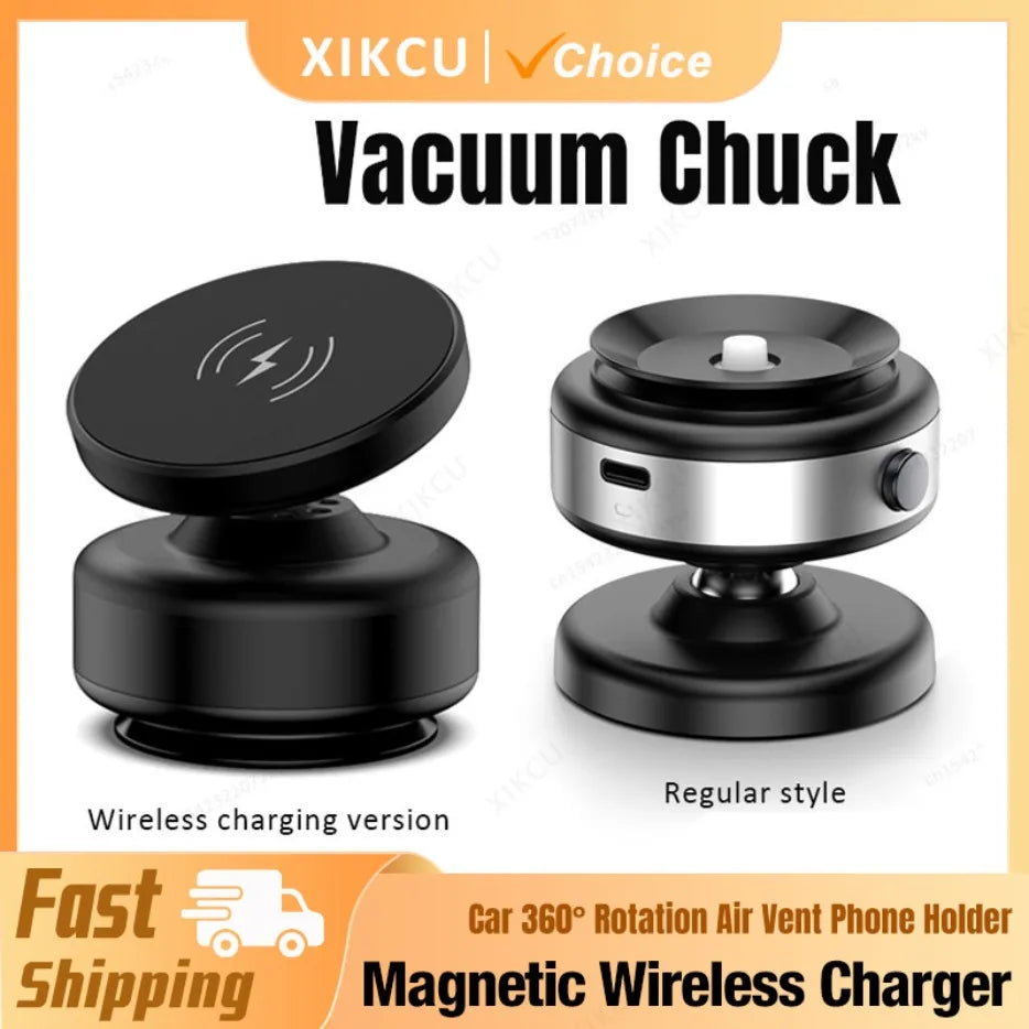 Car Center Console Wireless Charger Magnetic Vacuum Suction Cup Phone Holder for Magsafe iPhone 16 15 14 13 Fast Charging Stand