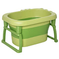Homcom Folding Baby Bathtub for Newborns up to 6 Years Portable Children's Bathtub with Non-Slip Feet 105L Green