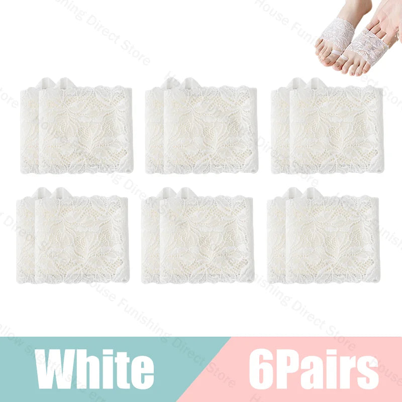 Summer Thin Lace Invisible Socks Split Toe Forefoot Socks for Women High Heel Slippers Shoes Breathable Lace Socks for Halloween