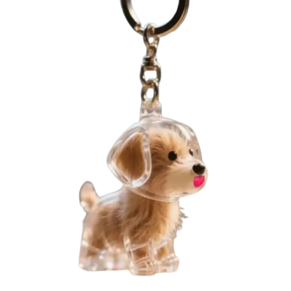 Dog Shape Dog Hair Storage Box Transparent Hair Grooming Pet Hair Keychain DIY Handmade Acrylic Puppy Pendants Backpack