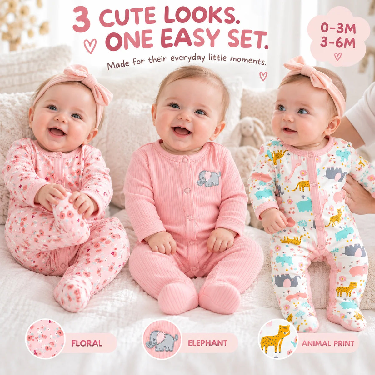 Baby Girl Rompers Long Sleeve Footed Jumpsuits Newborn Infant