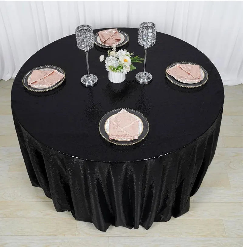 180cm Round Sequin Tablecloth  for Wedding Banquet Wedding Birthday Christmas Party Table Decoration Sequin dining table decorat