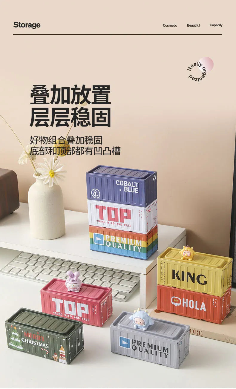 Mini Compact Iron Storage Container - Creative Desktop Organizer Desk Organizer Metal Box for Rings Chargers Pens Coins Jewelry