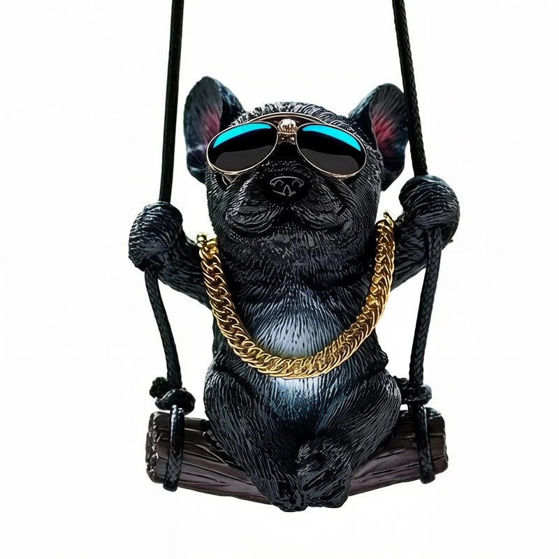 Resin Bulldog Auto Rearview Mirror Ornament Car Interior Decoration