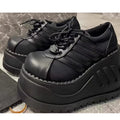 Gothic Punk Platform Shoes Women Y2K Style Black Wedge Heel