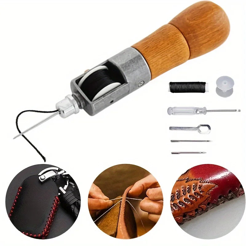 Professional Leather Sewing Kit, Sewing Tools,Portable DIY Sewing Tools for Leather Crafting, Leather Craft Sewing Machine