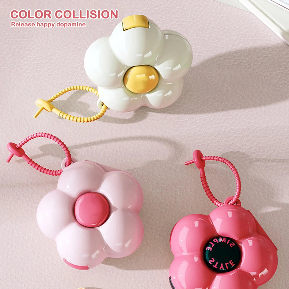 Cute Flowers Storage Box Pendant Dopamine with Dividers Jewelry Case Waterproof Plastic Medicine Box Travel