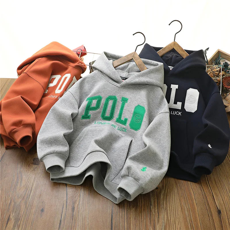 IYEAL Kids Clothes Boys  Children's Long sleeved Letter Hooded Sweatshirt Kids Casual Clothing Boys Spring New Hooded Sweatshirt