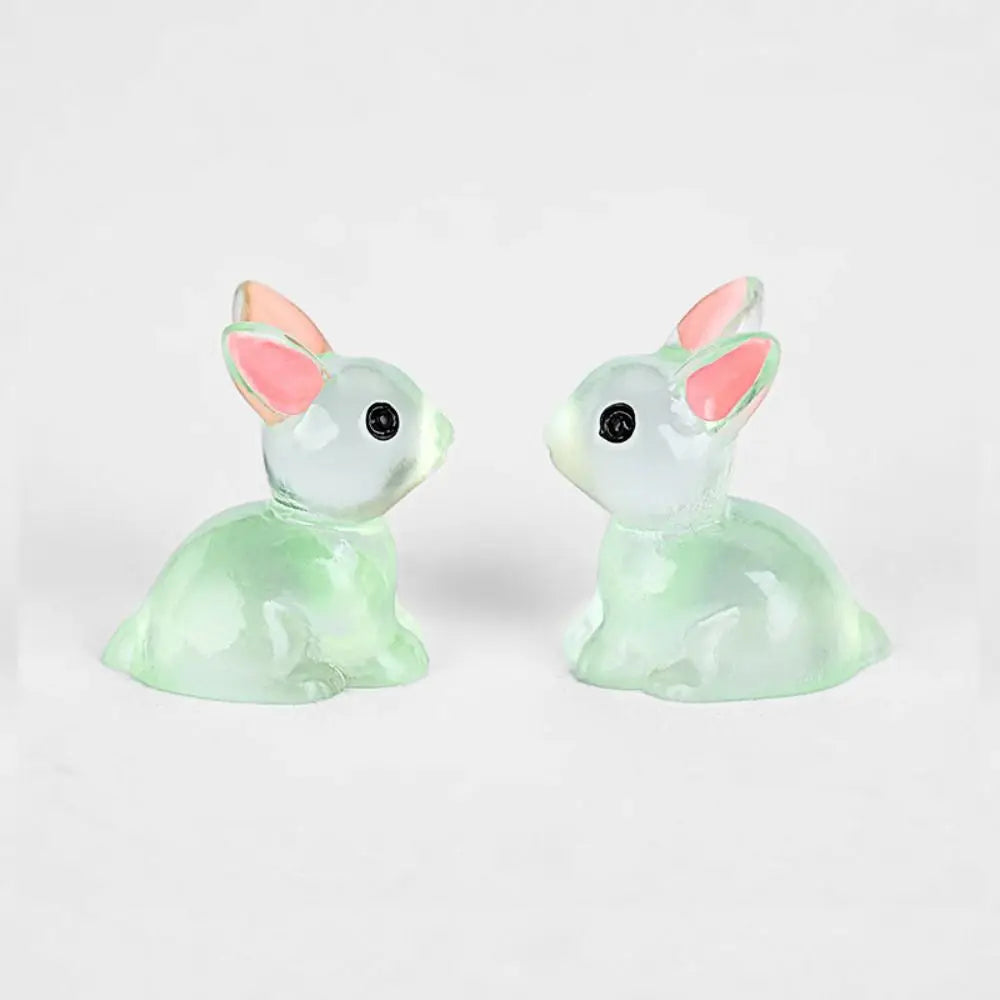 1PC DIY Cute Luminous Bunnies Microlandscape Gardening New Mini Rabbit Ornaments Home Decor Fairy Miniature Figurines