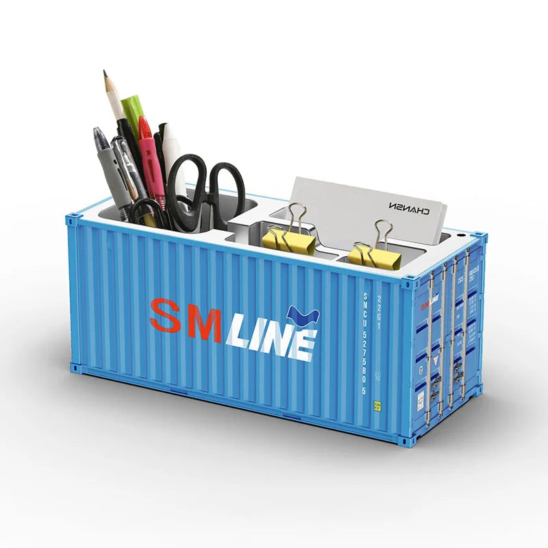 1/20 Scale Simulated Shipping Cargo Container Model Pen Holder Storage Box New Styles Plastic Storage Box Desktop Organizer