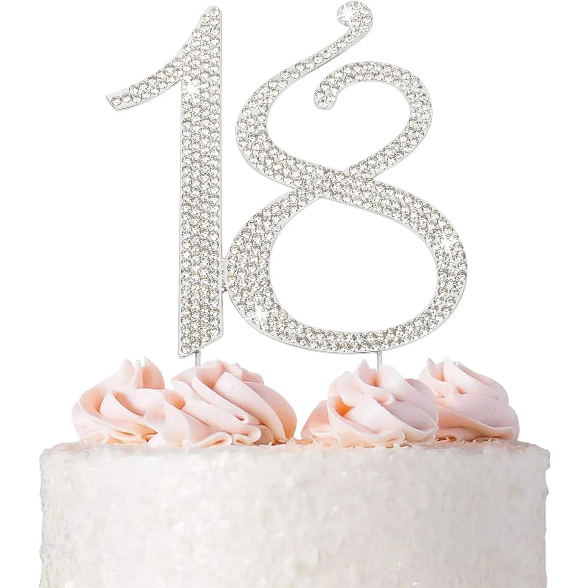 25 Cake Topper Sparkly Crystal Rhinestones Cake Topper Cake Decoration for 25th Birthday Party or or 25th Wedding Anniversary