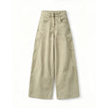 Women's Khaki Baggy Y2K Gyaru Jeans Retro Wide Leg Straight Denim