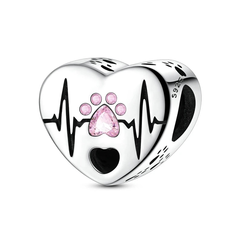 Cute Pet Series Capybara Couples Charms Eat Fruit Beads Fit DIY 925 Silver Bracelet Necklace Women Anniversary Jewelry Gift
