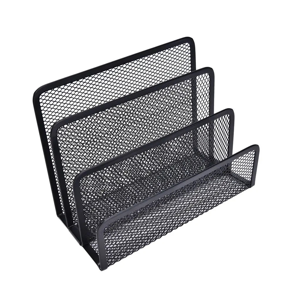 1pcs File Holder Mesh Black Bookend Book Metal Bookends Shelves Desk Organizer Office School Stationery For Kids