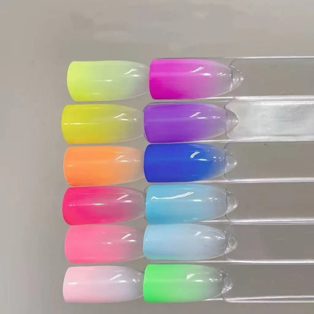12-color Y2K fluorescent solid gel nail polish, permanently removable, UV/LED nail polish.