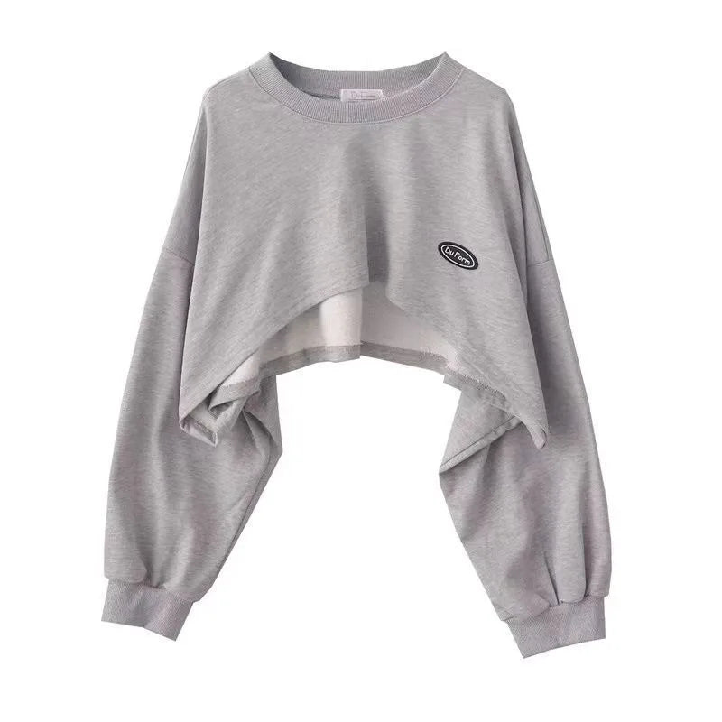 Oversized Crop Sweatshirt and Spaghetti Strap Top Women's Streetwear 2 Piece Set 4 Color Options Sweatshirts Kpop Casual Clothes
