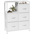 JHK 5 Fabric Drawer Chest with Raised Shelf Metal