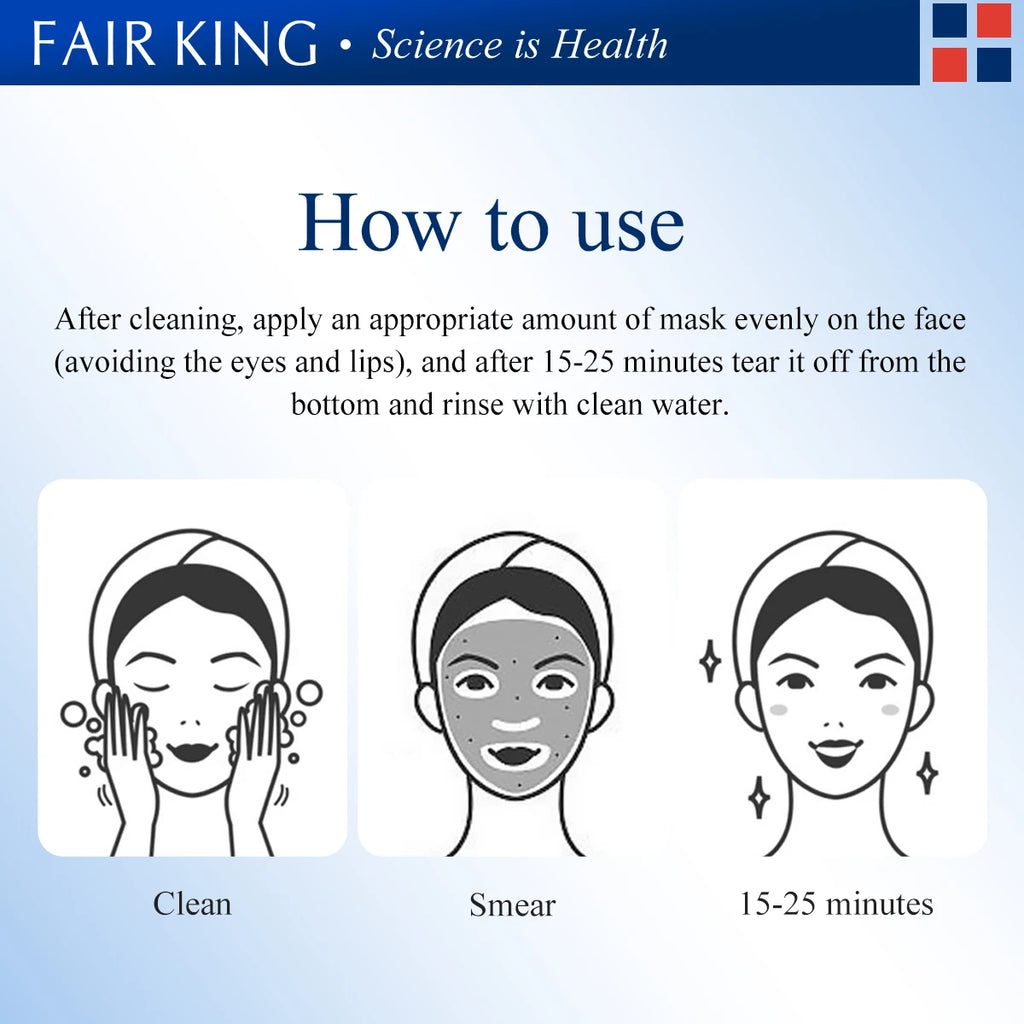 FAIR KING Green Tea Mask Blackhead Nose Oil Control Mask Deep Pore Cleansing Dirt and Blackhead Removal Skin Care Smooth 40g