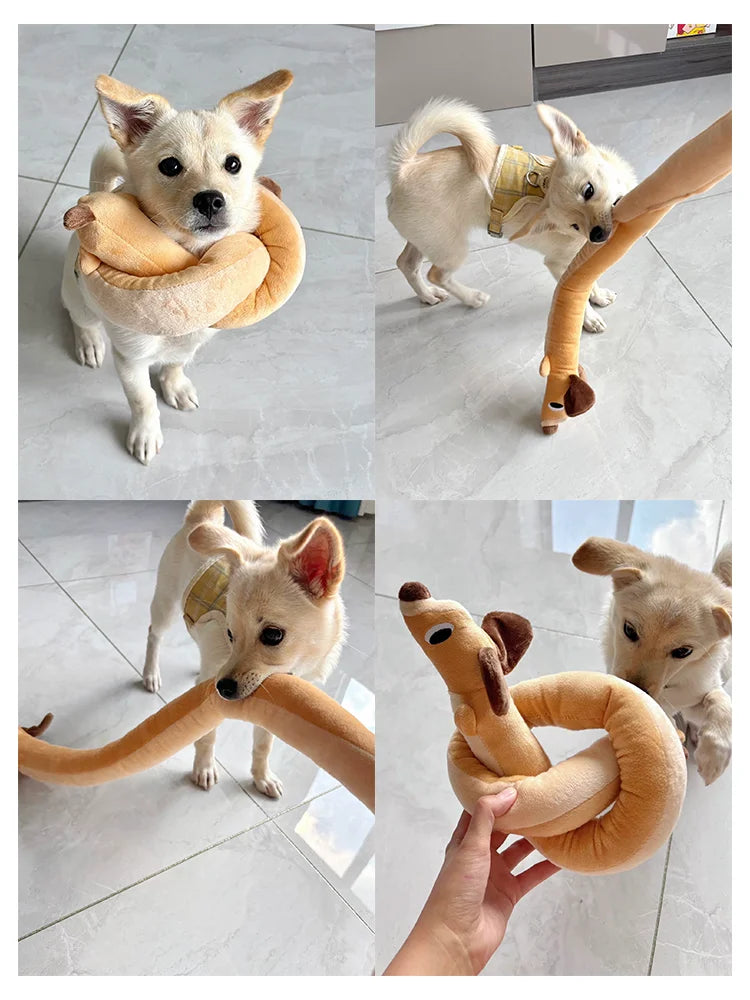 Sausage Dog Plush Toy Long Body Squeaky Dachshund Stuffed Doll Soft Puppy Play Toy For Kids Pet Home Sofa Bedroom Decor Gift