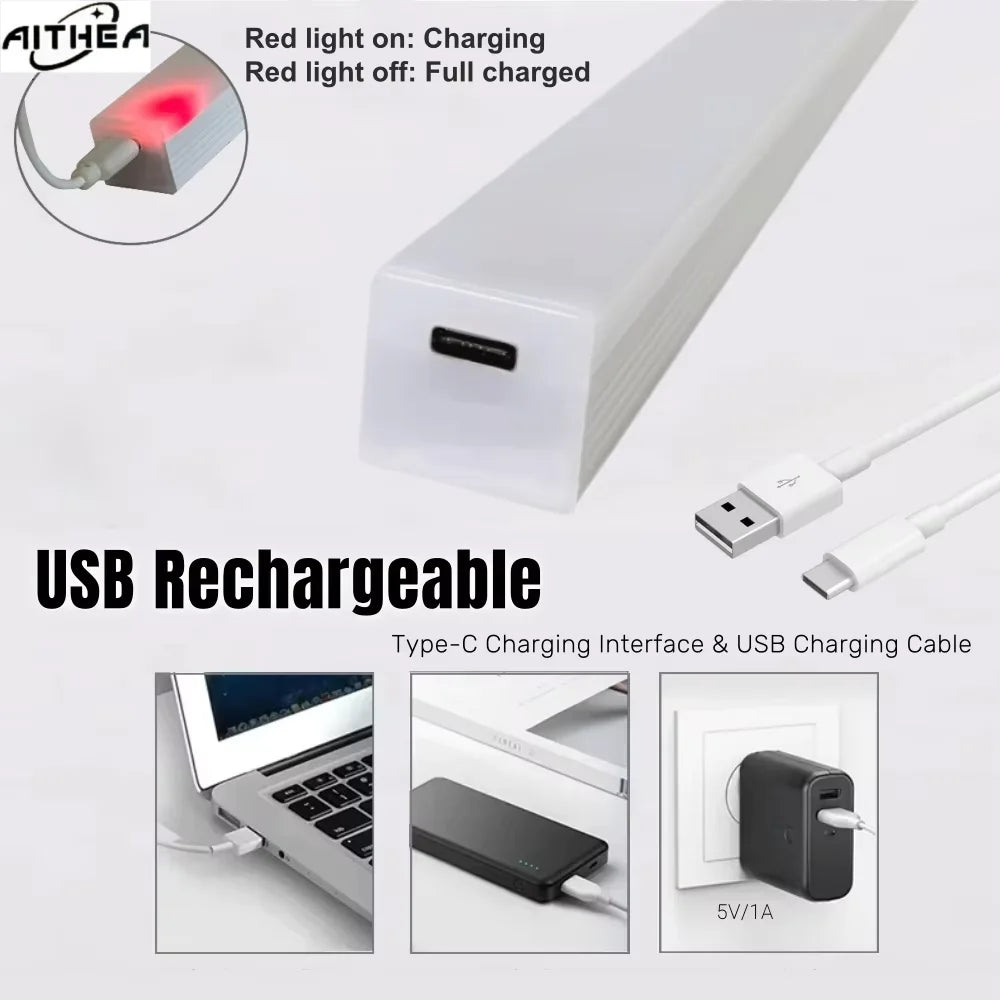 Aithea Motion Sensor LED Cabinet Light USB Rechargeable LED Under