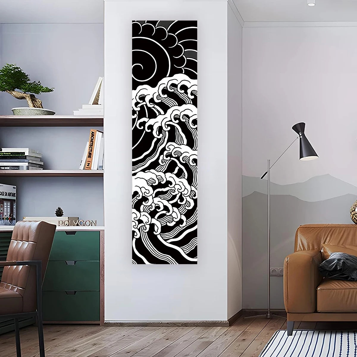 Japanese Ocean Waves Wall Decoration Tapestry Red Sun & Ocean