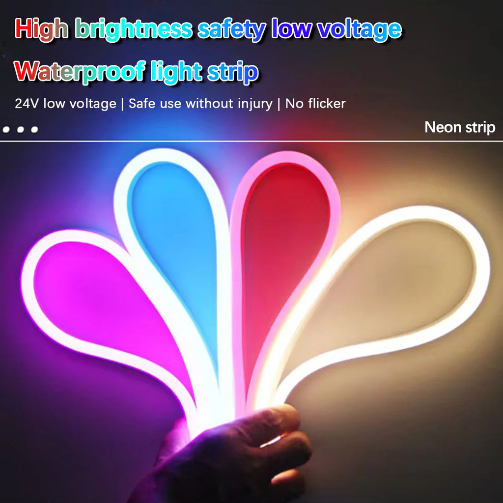 RGB LED Neon Rope Lights APP Control Music Sync IP65 Waterproof Flexible Multi Modes Remote for Indoor Outdoor Bedroom Living Room Gaming Room Party Decoration