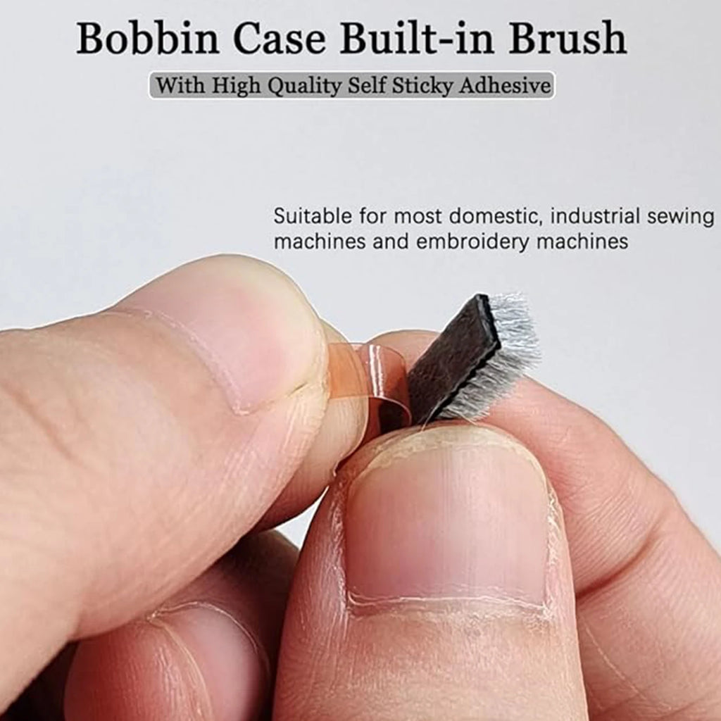 2Pcs Small Built-in Brush Used for Bobbin Case - Fits for Most Domestic, Industrial Sewing Machines and Embroidery Machines
