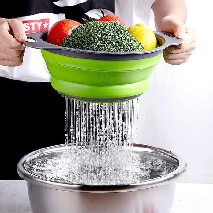 Green Silicone Collapsible Strainer